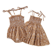 Load image into Gallery viewer, Baby Kid Girls Flower Print Rompers Dresses Wholesale 220425394
