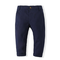 Load image into Gallery viewer, 2 Pieces Set Baby Kid Boys Solid Color Checked Shirts And Suits Trousers Wholesale 220425402
