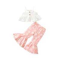 Load image into Gallery viewer, 2 Pieces Set Baby Girls Muslin&amp;Ribbed Print Tank Tops And Pants Wholesale 220425405
