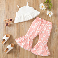Load image into Gallery viewer, 2 Pieces Set Baby Girls Muslin&amp;Ribbed Print Tank Tops And Pants Wholesale 220425405
