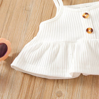 Load image into Gallery viewer, 2 Pieces Set Baby Girls Muslin&amp;Ribbed Print Tank Tops And Pants Wholesale 220425405
