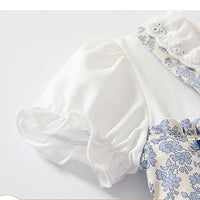 Load image into Gallery viewer, Baby Girls Flower Bow Print Rompers Wholesale 220425409
