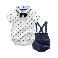 Load image into Gallery viewer, 2 Pieces Set Baby Boys Print T-Shirts And Solid Color Rompers Wholesale 22042541
