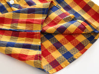 Load image into Gallery viewer, 2 Pieces Set Kid Boys Checked Shirts And Solid Color Rompers Wholesale 22042545
