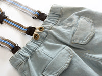 Load image into Gallery viewer, 2 Pieces Set Kid Boys Checked Shirts And Solid Color Rompers Wholesale 22042545
