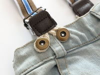 Load image into Gallery viewer, 2 Pieces Set Kid Boys Checked Shirts And Solid Color Rompers Wholesale 22042545
