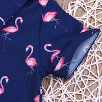Load image into Gallery viewer, 2 Pieces Set Baby Kid Boys Flamingo Print Shirts And Solid Color Shorts Wholesale 22042581
