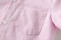 Load image into Gallery viewer, 2 Pieces Set Baby Boys Striped Bow Shirts And Solid Color Rompers Wholesale 22042582
