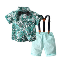 Load image into Gallery viewer, 2 Pieces Set Baby Kid Boys Birthday Bow Print Shirts And Solid Color Rompers Wholesale 22042583
