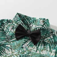 Load image into Gallery viewer, 2 Pieces Set Baby Kid Boys Birthday Bow Print Shirts And Solid Color Rompers Wholesale 22042583
