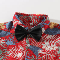 Load image into Gallery viewer, 2 Pieces Set Baby Kid Boys Birthday Bow Print Shirts And Solid Color Rompers Wholesale 22042583
