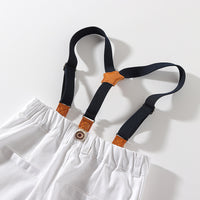 Load image into Gallery viewer, 2 Pieces Set Baby Kid Boys Birthday Bow Print Shirts And Solid Color Rompers Wholesale 22042583
