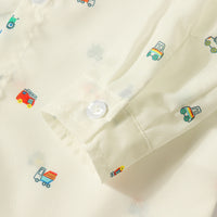 Load image into Gallery viewer, 2 Pieces Set Baby Kid Boys Birthday Car Bow Print Shirts And Solid Color Jumpsuits Wholesale 22042586
