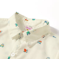 Load image into Gallery viewer, 2 Pieces Set Baby Kid Boys Birthday Car Bow Print Shirts And Solid Color Jumpsuits Wholesale 22042586
