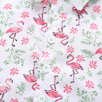Load image into Gallery viewer, 2 Pieces Set Baby Kid Boys Flower Flamingo Print Shirts And Solid Color Shorts Wholesale 22042587
