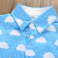 Load image into Gallery viewer, 2 Pieces Set Baby Kid Boys Polka dots Print Shirts And Solid Color Shorts Wholesale 22042590
