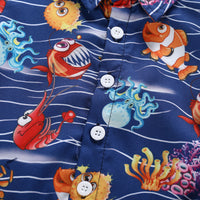 Load image into Gallery viewer, 2 Pieces Set Baby Kid Boys Animals Print Shirts And Solid Color Shorts Wholesale 22042591
