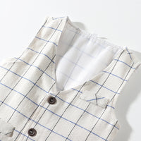 Load image into Gallery viewer, 3 Pieces Set Baby Kid Boys Dressy Birthday Party Solid Color Bow Shirts And Checked Vests Waistcoats And Pants Wholesale 22042596
