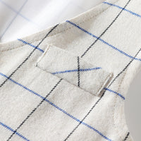 Load image into Gallery viewer, 3 Pieces Set Baby Kid Boys Dressy Birthday Party Solid Color Bow Shirts And Checked Vests Waistcoats And Pants Wholesale 22042596
