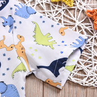 Load image into Gallery viewer, 2 Pieces Set Baby Kid Boys Dinosaur Print Shirts And Solid Color Shorts Wholesale 22042597
