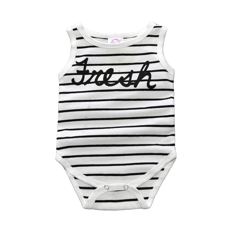 Baby Unisex Striped Letters Rompers Wholesale 22042901