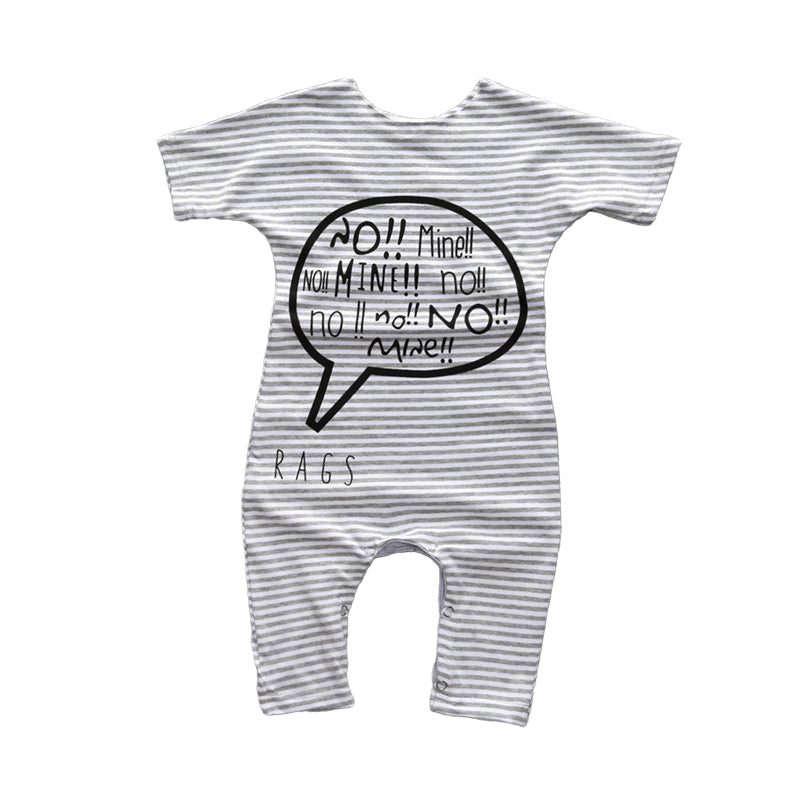 Baby Unisex Striped Letters Plant Print Rompers Wholesale 22042902