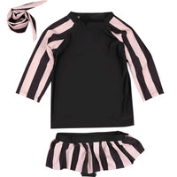 Load image into Gallery viewer, 2 Pieces Set Kid Girls Beach Striped Tops Swimwears And Shorts Wholesale 22042907
