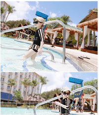 Load image into Gallery viewer, 2 Pieces Set Kid Girls Beach Striped Tops Swimwears And Shorts Wholesale 22042907
