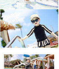 Load image into Gallery viewer, 2 Pieces Set Kid Girls Beach Striped Tops Swimwears And Shorts Wholesale 22042907
