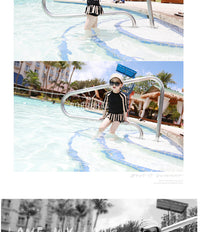 Load image into Gallery viewer, 2 Pieces Set Kid Girls Beach Striped Tops Swimwears And Shorts Wholesale 22042907
