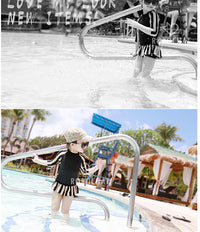 Load image into Gallery viewer, 2 Pieces Set Kid Girls Beach Striped Tops Swimwears And Shorts Wholesale 22042907
