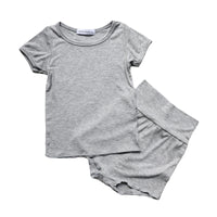 Load image into Gallery viewer, 2 Pieces Set Baby Kid Unisex Solid Color T-Shirts And Shorts Wholesale 220429102
