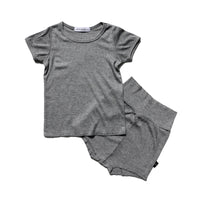 Load image into Gallery viewer, 2 Pieces Set Baby Kid Unisex Solid Color T-Shirts And Shorts Wholesale 220429102
