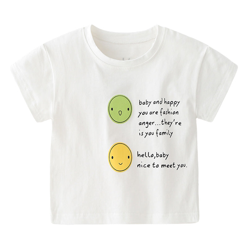 Baby Kid Unisex Letters Expression Print T-Shirts Wholesale 220429160