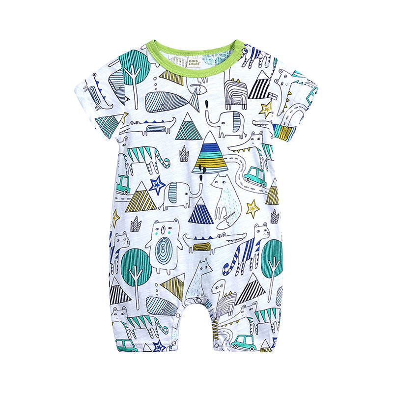 Baby Unisex Letters Animals Car Print Jumpsuits Wholesale 22042917