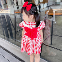 Load image into Gallery viewer, Baby Kid Girls Checked Bow Rompers And Dresses Wholesale 220429171
