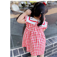 Load image into Gallery viewer, Baby Kid Girls Checked Bow Rompers And Dresses Wholesale 220429171
