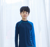 Load image into Gallery viewer, 2 Pieces Set Kid Big Kid Boys Beach Letters Color-blocking Print Tops And Shorts Swimwears Wholesale 220429183
