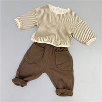Load image into Gallery viewer, Baby Kid Unisex Solid Color Striped Pants Wholesale 220429203
