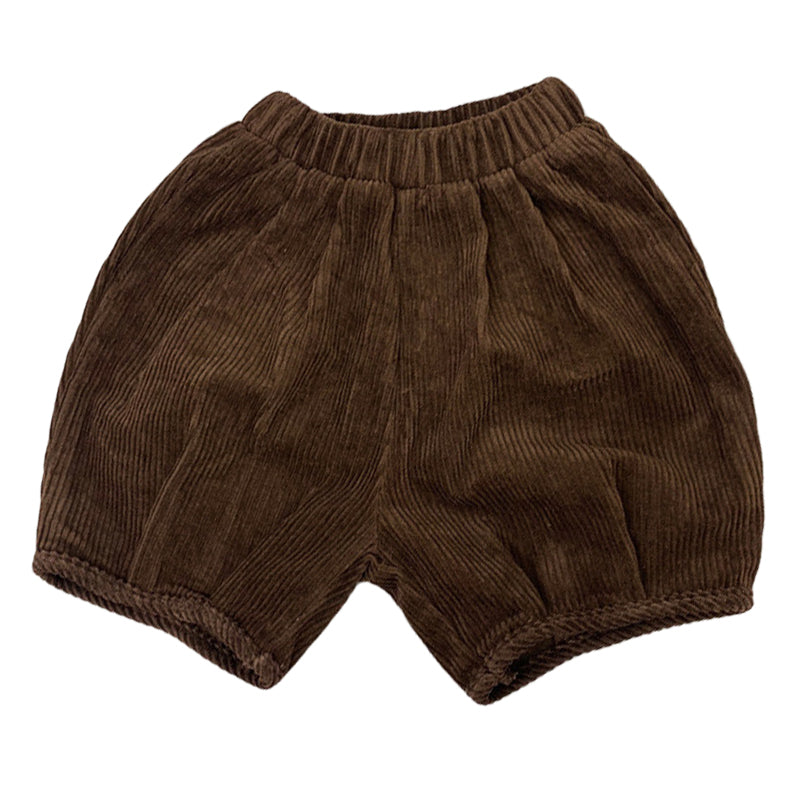 Baby Kid Unisex Solid Color Muslin&Ribbed Shorts Wholesale 220429206
