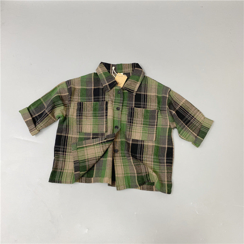 Baby Kid Unisex Checked Shirts Wholesale 220429207