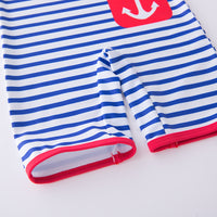 Load image into Gallery viewer, Kid Boys Striped Letters Color-blocking Print Beach Jumpsuits Swimwears Wholesale 22042923
