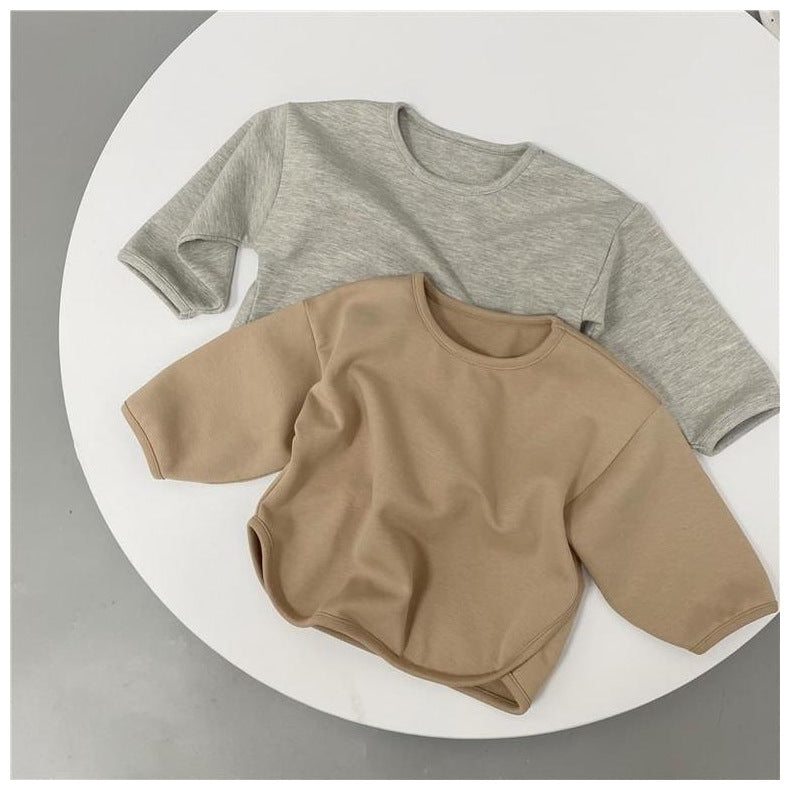 Baby Kid Unisex Solid Color Tops Wholesale 220429239