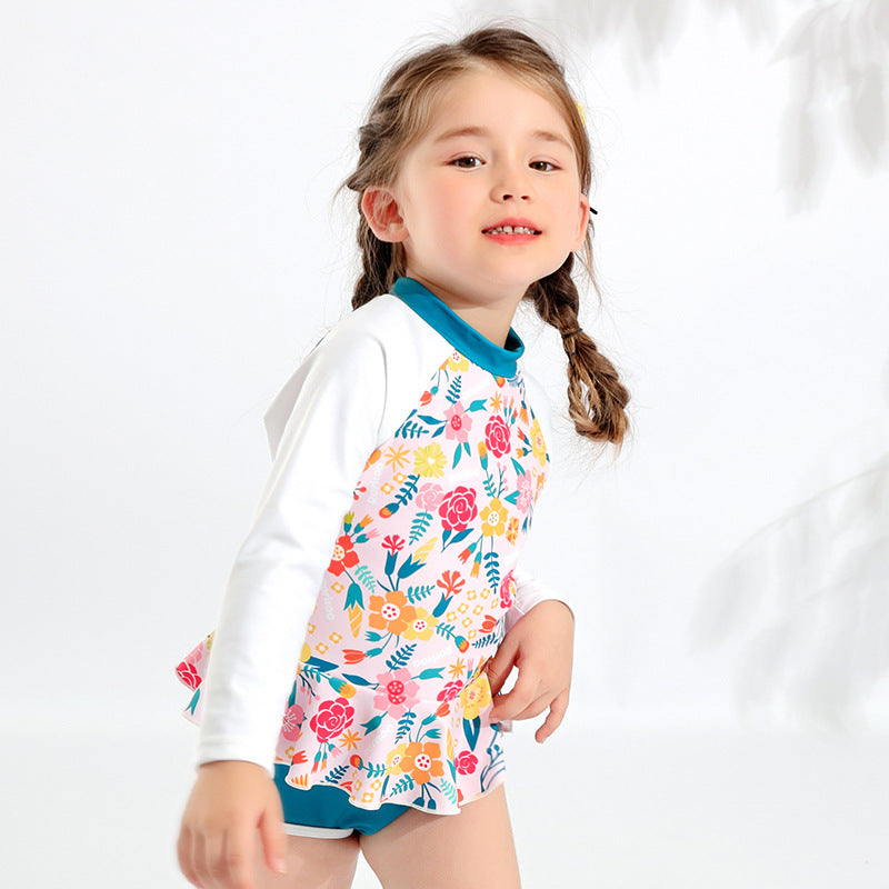 2 Pieces Set Baby Kid Girls Beach Flower Print Tops And Solid Color Shorts Wholesale 220429256