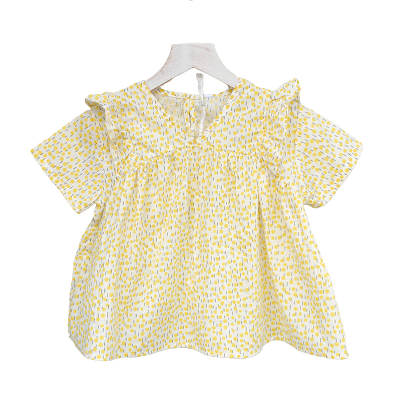 Baby Kid Girls Polka dots Print Tops Wholesale 22042930