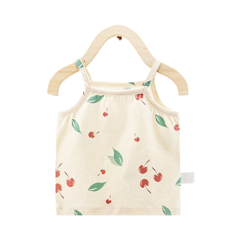 Baby Kid Girls Flower Fruit Print Tank Tops Wholesale 220429301