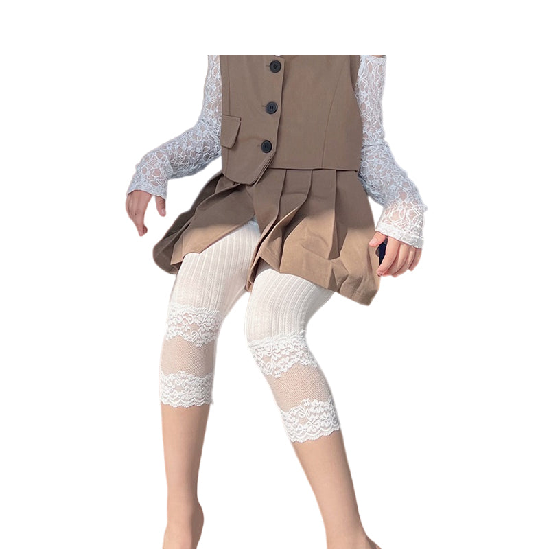 Kid Girls Solid Color Lace Pants Leggings Wholesale 220429429