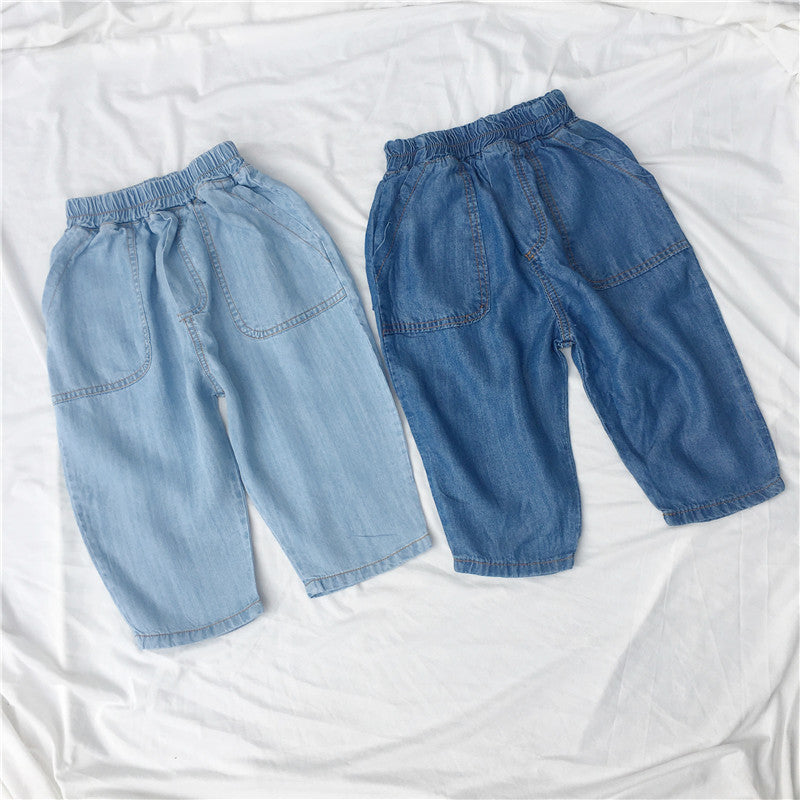 Baby Kid Boys Solid Color Jeans Wholesale 22042945