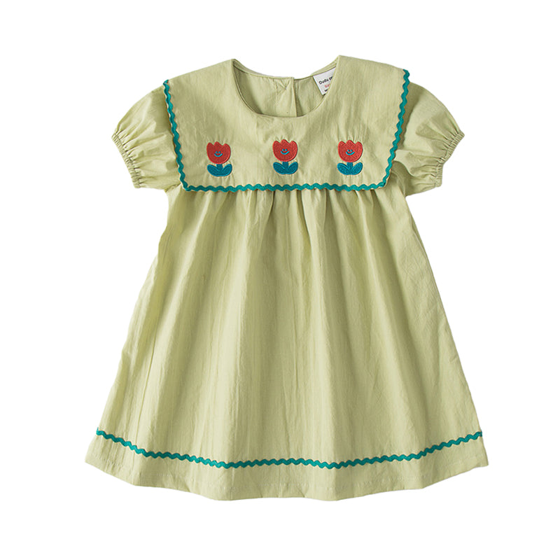 Baby Kid Girls Flower Embroidered Dresses Wholesale 220429462