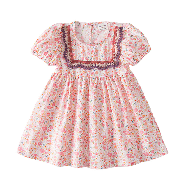 Baby Kid Girls Flower Print Dresses Wholesale 220429473